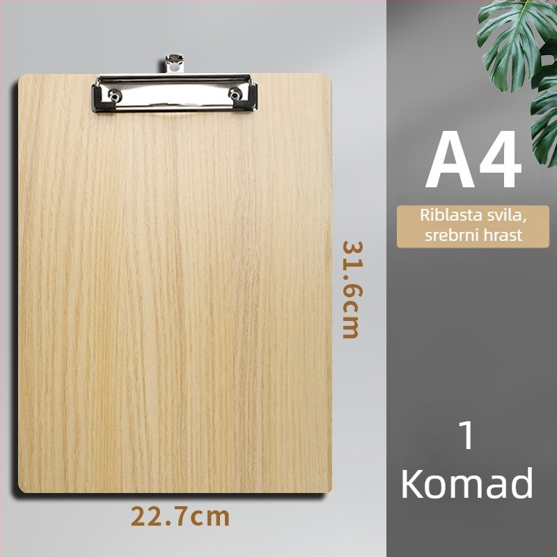 Drveni folder za skice s klipsom od 10 mm, ploča debljine 3 mm i stražnja širina 3 mm