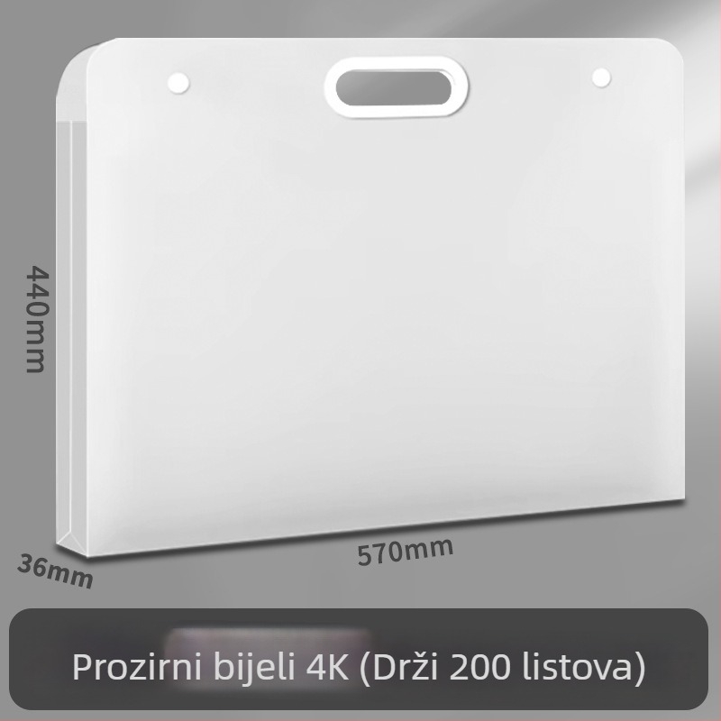 Umjetnički album i portfelj A4/8K/4K, plastični materijal, 100 stranica, debljina 50C, moguć ispis logotipa