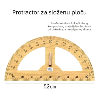 Drveni trokutasti pravilo s pločom za crtanje i držačem, višenamjenski nastavnički alat s kutomjerom i šestarom, 1 kg