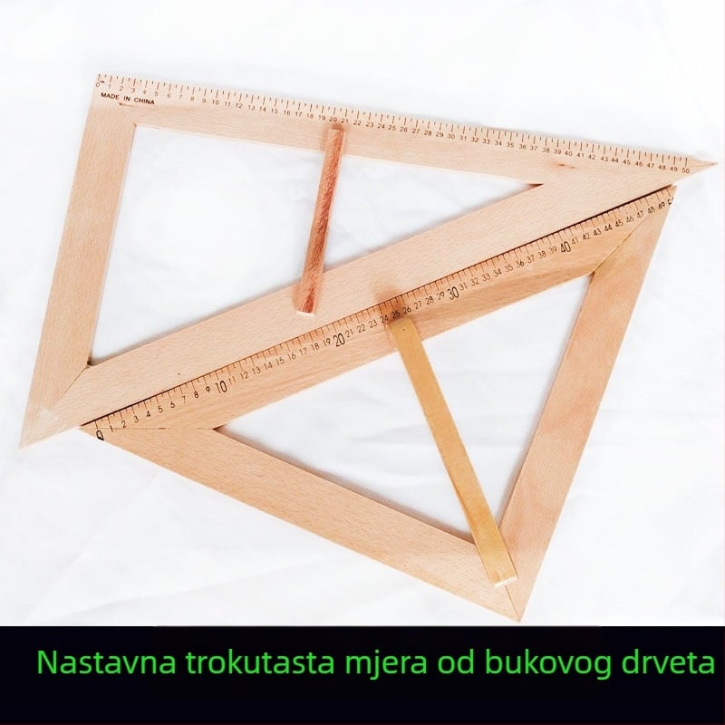 Drveni trokutasti pravilo s pločom za crtanje i držačem, višenamjenski nastavnički alat s kutomjerom i šestarom, 1 kg