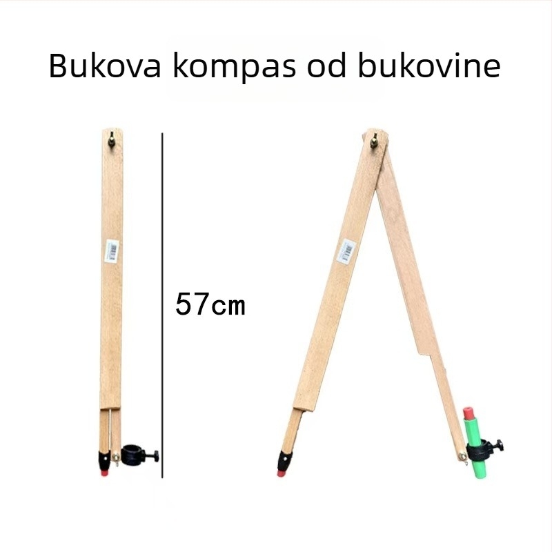 Drveni trokutasti pravilo s pločom za crtanje i držačem, višenamjenski nastavnički alat s kutomjerom i šestarom, 1 kg