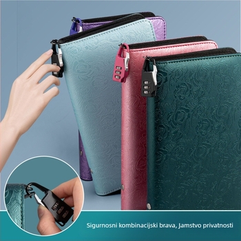 Držač za bankovne knjižice – PU materijal, zaključavanje lozinkom, zip zatvarač, moguć otisak logotipa