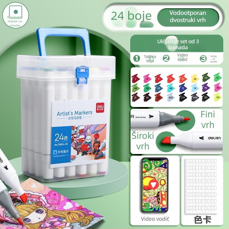 Deli 70816 Dječji vodeni markeri za bojenje, plastično kućište, osnovno pakiranje