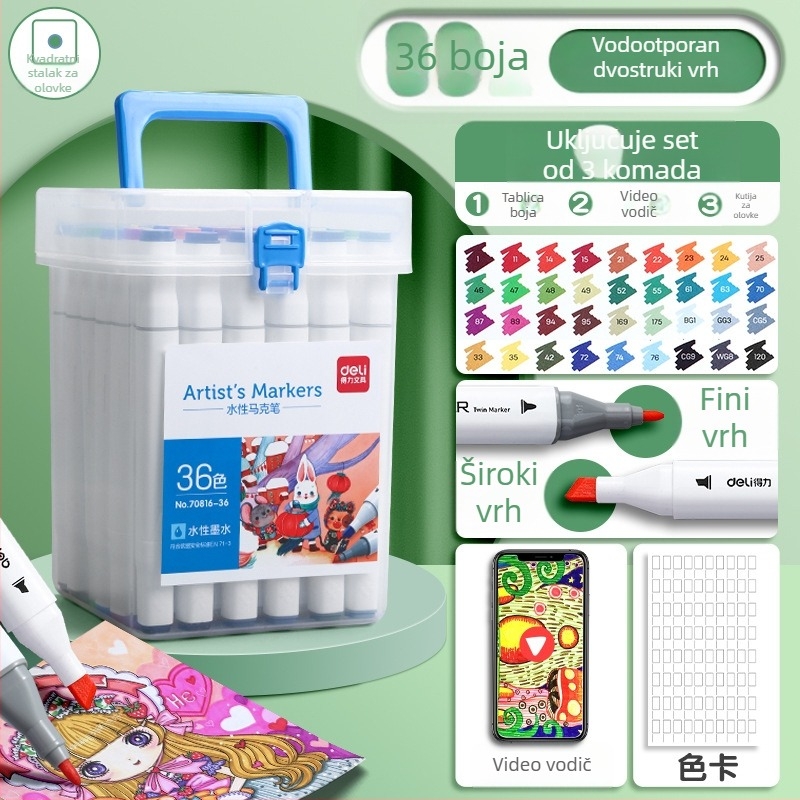Deli 70816 Dječji vodeni markeri za bojenje, plastično kućište, osnovno pakiranje