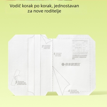 Samoljepljivi mat transparentni omot za knjige za I. i II. razred – segmentirani dizajn, jednostavna primjena, 2025 novi stil; poklon učenicima