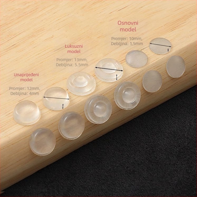 Silikonske čestice za vrata ormara i namještaj – tiho ublažavanje udaraca, zaštitne jastučiće i protuklizne podloge