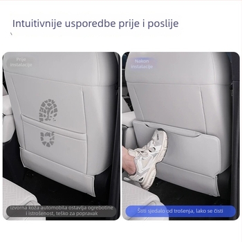 Zaštitni naslon za stražnju sjedalu automobila — koža, punilo od spužve, tisk loga, prilagodljivo, pogodno za sve sezone.