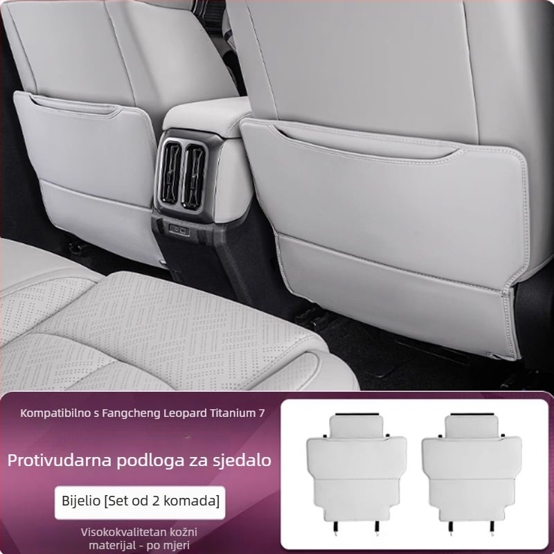 Zaštitni naslon za stražnju sjedalu automobila — koža, punilo od spužve, tisk loga, prilagodljivo, pogodno za sve sezone.
