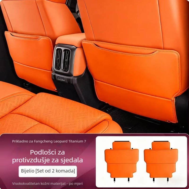 Zaštitni naslon za stražnju sjedalu automobila — koža, punilo od spužve, tisk loga, prilagodljivo, pogodno za sve sezone.