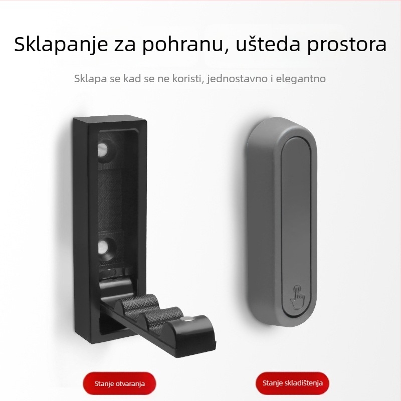 Sklopiva zidna kuka od cinkovog legura, bez bušenja, kuka za kapate i odjeću, moderni minimalistički dizajn (Model 2025.4.5)
