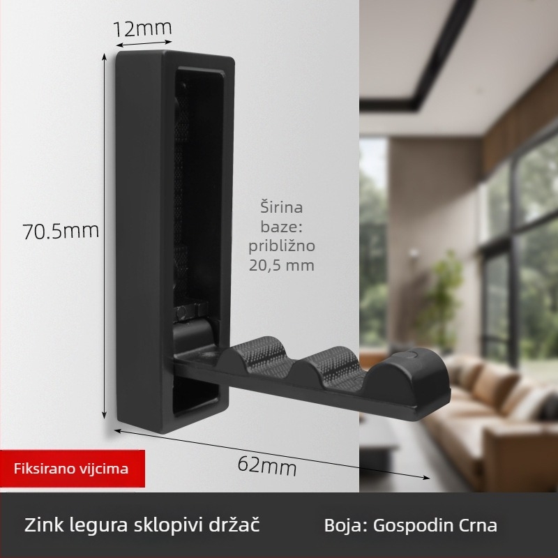 Sklopiva zidna kuka od cinkovog legura, bez bušenja, kuka za kapate i odjeću, moderni minimalistički dizajn (Model 2025.4.5)