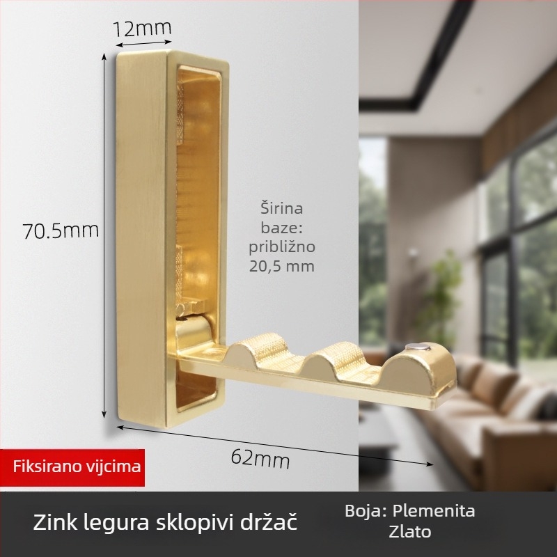 Sklopiva zidna kuka od cinkovog legura, bez bušenja, kuka za kapate i odjeću, moderni minimalistički dizajn (Model 2025.4.5)