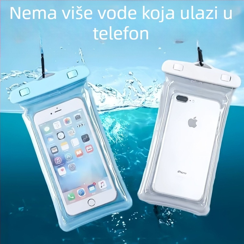 Vodootporna futrola za telefon s kaišem za vrat, kompatibilna s osjetljivim dodirom, PVC materijal, vodootporna tkanina, pogodna za ronjenje i aktivnosti na otvorenom