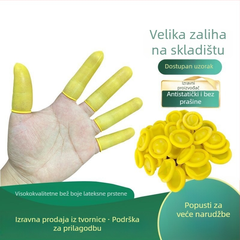 Jednokratne latex zaštitne prstene za prste, antistatički, za elektroničku proizvodnju, 500 g