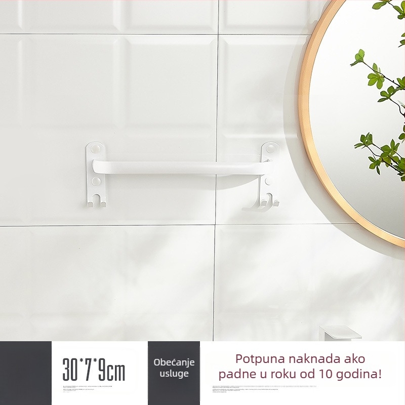 Zidni držač ručnika bez bušenja – aluminijski spoj, tri razine, nosivost 15 kg, završna obrada emajlom