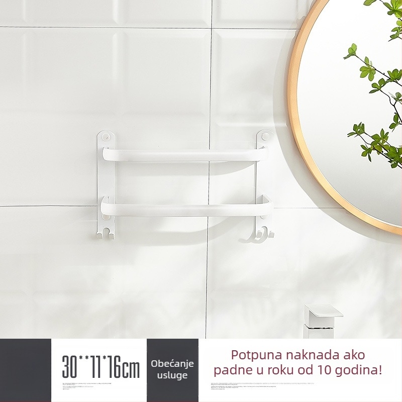 Zidni držač ručnika bez bušenja – aluminijski spoj, tri razine, nosivost 15 kg, završna obrada emajlom