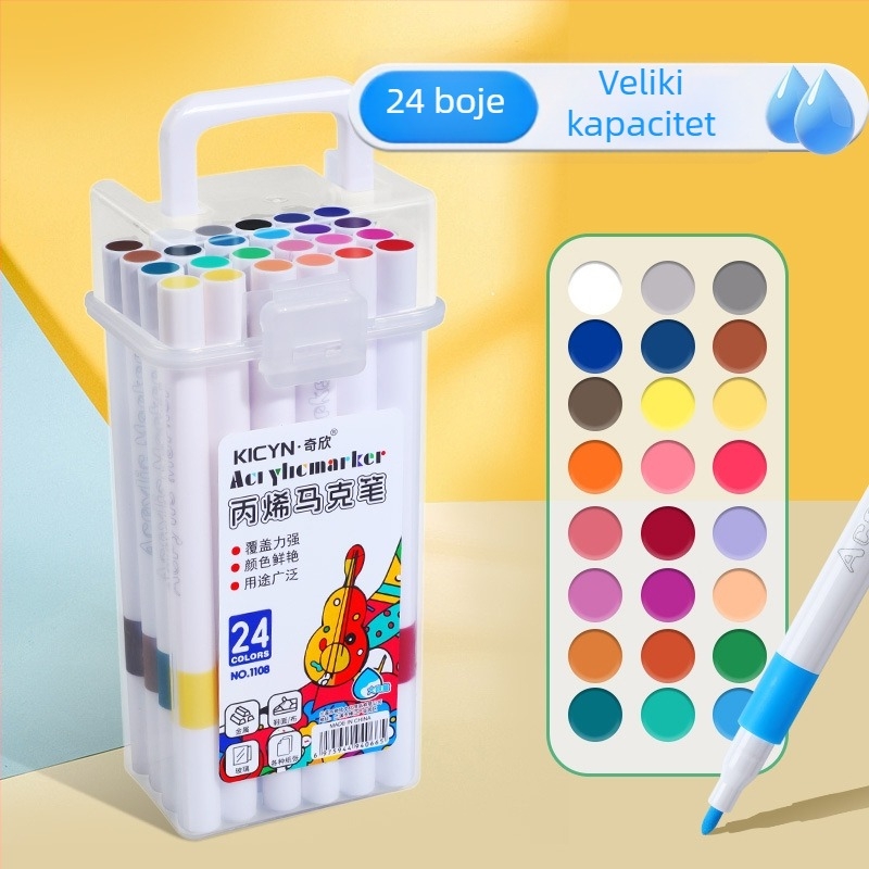 Akrilni marker za predškolsku umjetnost, akvarelni marker, neproziran završetak, slojevita akrilna četkica