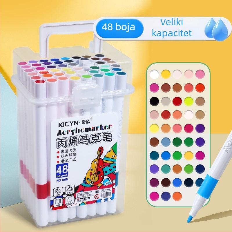 Akrilni marker za predškolsku umjetnost, akvarelni marker, neproziran završetak, slojevita akrilna četkica