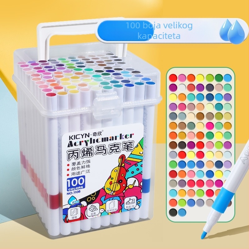 Akrilni marker za predškolsku umjetnost, akvarelni marker, neproziran završetak, slojevita akrilna četkica
