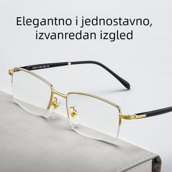 Naočale za čitanje s ultra-laganim legurom okvirom, AC leće, zaštita od plavog svjetla i otpornost na zračenje.