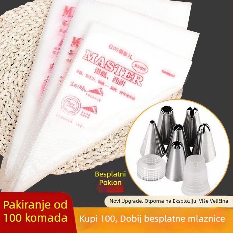 Jednokratne vrećice za ukrašavanje s kompletnim setom nastavaka za ukrašavanje torti