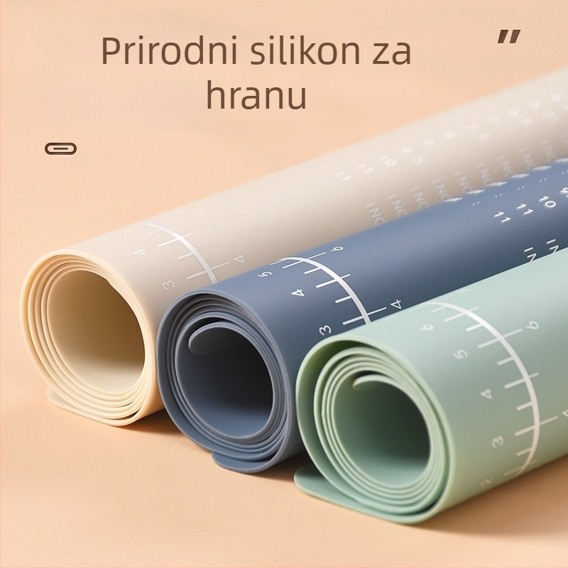 Silikonska podloga za tijesto, prehrambene kvalitete, protuklizna, debela, za mijesenje i pečenje, nordijski dizajn, porijeklo Yangjiang, Guangdong; marka Good and Sharp