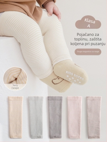 Dječje čarape do koljena, debele i tople, od combed cottona, duge iznad koljena, prozračne.