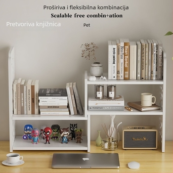 Stolni držač za knjige, višeslojni PVC regal, težina 1,6 kg, uredski organizator za stol