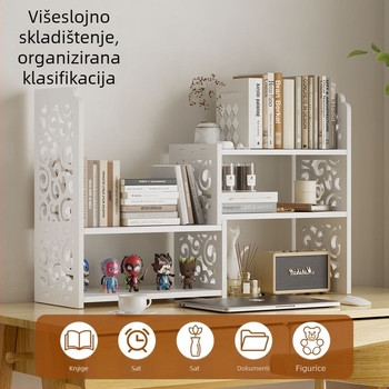 Stolni držač za knjige, višeslojni PVC regal, težina 1,6 kg, uredski organizator za stol