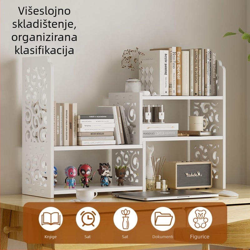 Stolni držač za knjige, višeslojni PVC regal, težina 1,6 kg, uredski organizator za stol