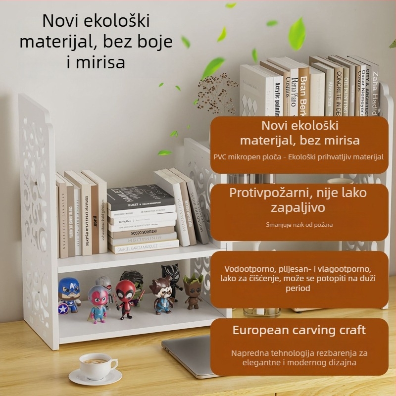 Stolni držač za knjige, višeslojni PVC regal, težina 1,6 kg, uredski organizator za stol