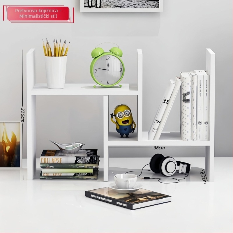 Stolni držač za knjige, višeslojni PVC regal, težina 1,6 kg, uredski organizator za stol