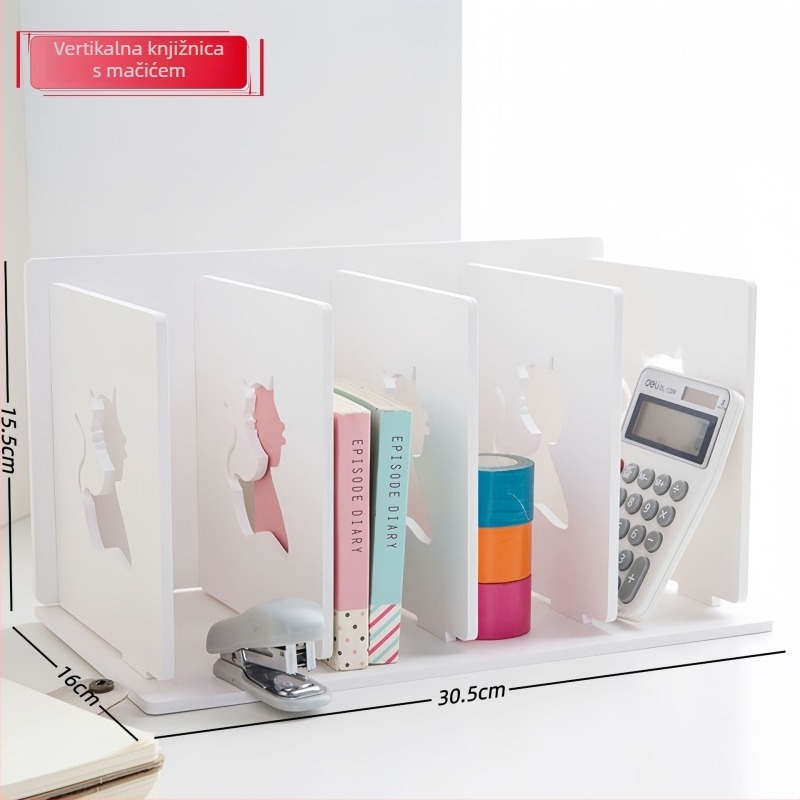 Stolni držač za knjige, višeslojni PVC regal, težina 1,6 kg, uredski organizator za stol