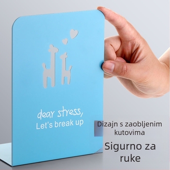 Metalni držač za knjige s dijelnikom i klipom - Model C30504, Reverse, Željezni držač za stolno korištenje, 430 g