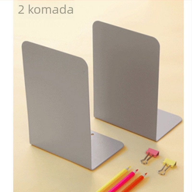 Metalni držač za knjige s dijelnikom i klipom - Model C30504, Reverse, Željezni držač za stolno korištenje, 430 g