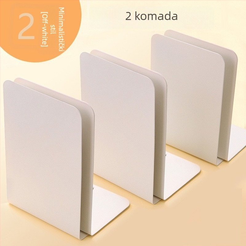 Metalni držač za knjige s dijelnikom i klipom - Model C30504, Reverse, Željezni držač za stolno korištenje, 430 g