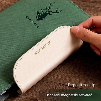 Real Week kožna višestruka klipsa za pohranu dokumenata s motivom glave jelena i prilagodljivim logotipom