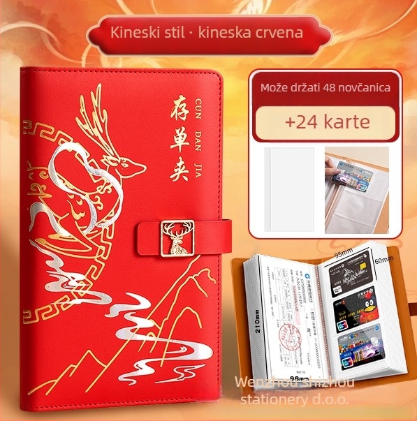 Real Week kožna višestruka klipsa za pohranu dokumenata s motivom glave jelena i prilagodljivim logotipom