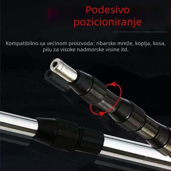 Nerđajući čelični zavareni integrirani štap, izvlačivi višedijelni dizajn, težina 1000 g