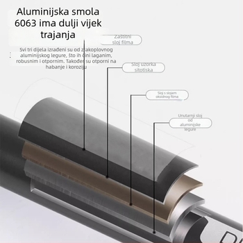 Unisex teleskopske štapove za planinarenje od aluminijske legure s vanjskim zaključavam, 400 g, vrh od volfram čelika, ravna drška