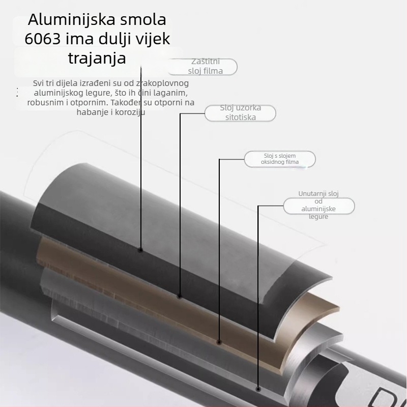 Unisex teleskopske štapove za planinarenje od aluminijske legure s vanjskim zaključavam, 400 g, vrh od volfram čelika, ravna drška