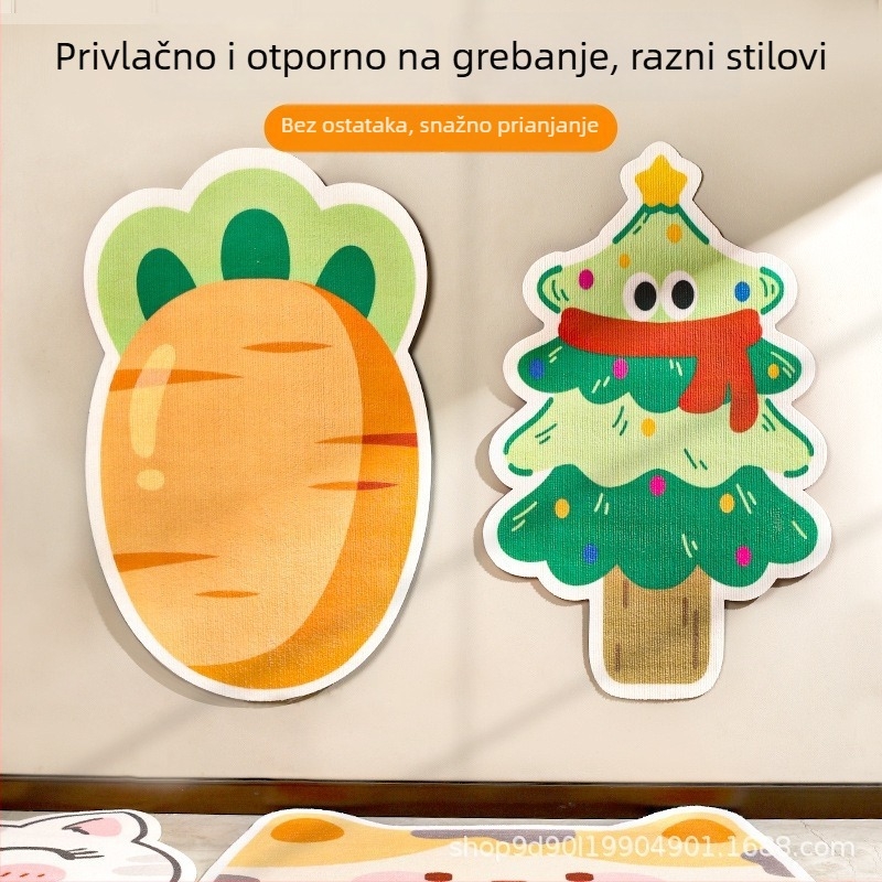 Mačja grebalica – zidna naljepnica, cartoon dizajn, otporna na habanje, poliester, WB marka, 100 komada u pakiranju