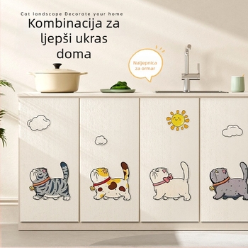 Water Wood Vertikalna zidna daska za grebanje mačaka – otporna na habanje, ne ostavlja dlake, samoljepljiva zidna naljepnica, Materijal: tepih tkanina, Slatki stil