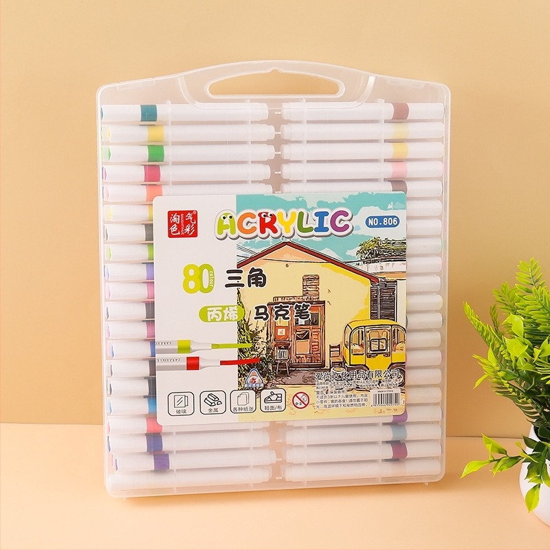 Love shang Akrilni marker set s trokutastim tijelom za dnevnik i crtanje, u kutiji, boje za dopunu: 12/24/36/48/60/72/80