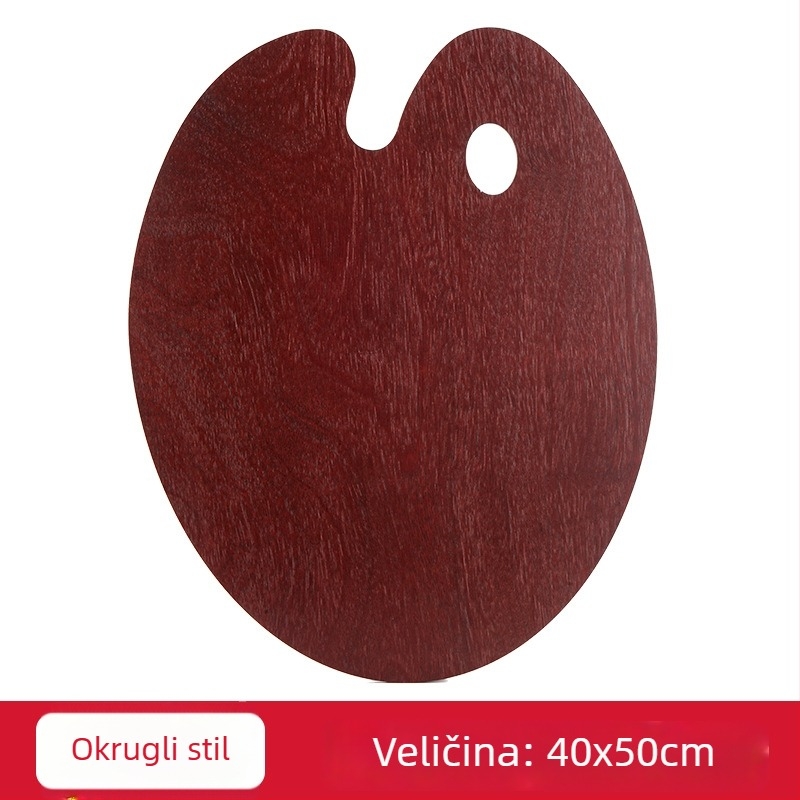 Drvena paleta za uljnu slikanje, ručno izrađena ovalna paleta s glaziranim završetkom, za studente umjetnosti