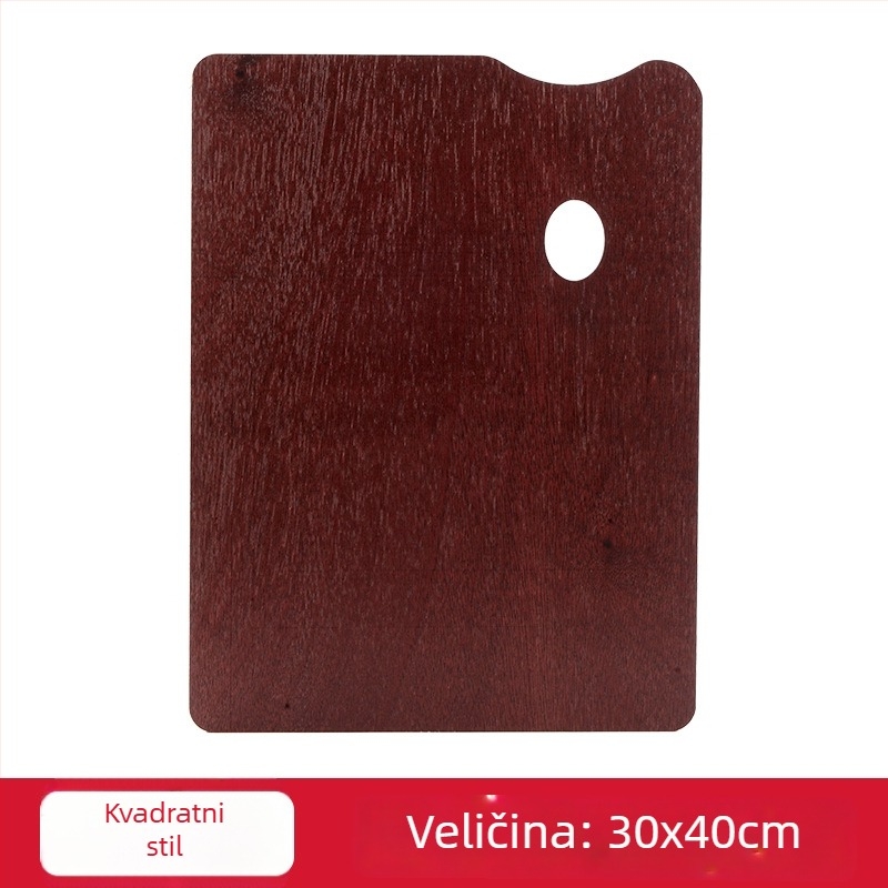 Drvena paleta za uljnu slikanje, ručno izrađena ovalna paleta s glaziranim završetkom, za studente umjetnosti