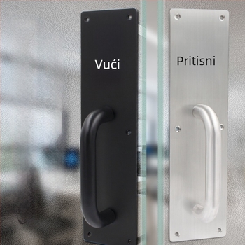 Držač pločaste ručke od nehrđajućeg čelika, moderni minimalistički dizajn, završna obrada wire-drawing, za protupožarna vrata