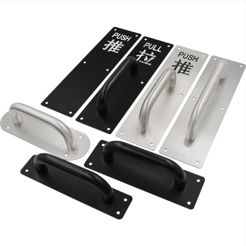 Držač pločaste ručke od nehrđajućeg čelika, moderni minimalistički dizajn, završna obrada wire-drawing, za protupožarna vrata
