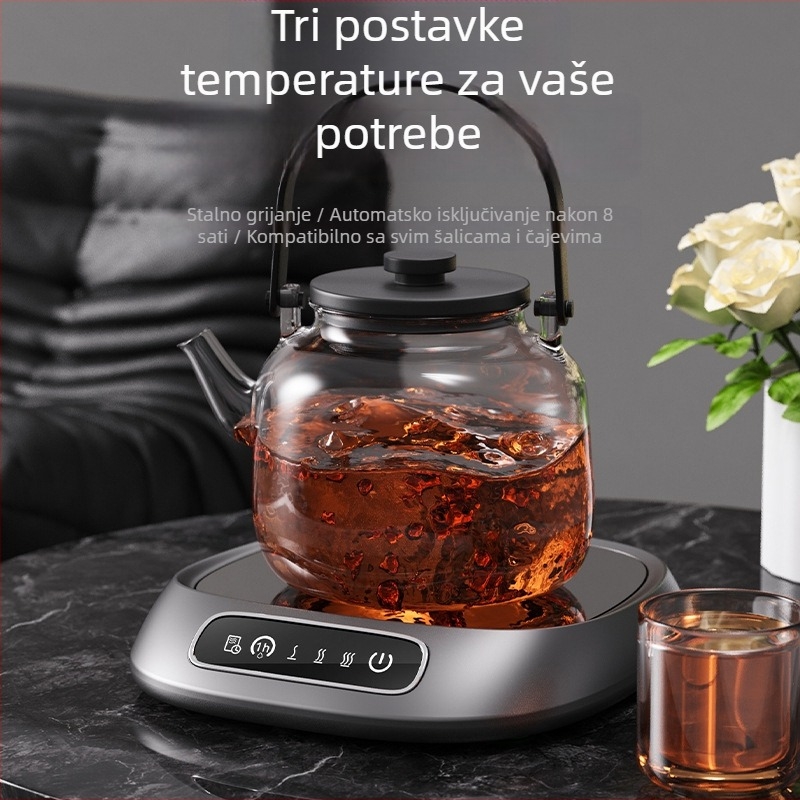 Ažurirani termostatski podmetač za čašu - 3 razine temperature, ABS kućište, USB napajanje, upravljanje gumbom i dodirom, automatsko gašenje