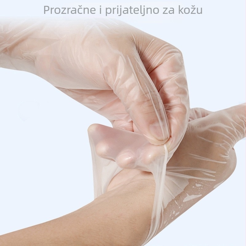 Jednokratne PVC rukavice, prehrambena kvaliteta, prozirne i zadebljane, za ljepotu i kozmetiku, 50 pari